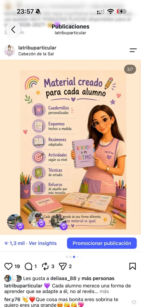 Material creado para cada alumno
